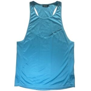 Squatwolf Men's Blue Tank Top Activewear Gym Lifting Colorblock Size S